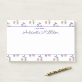  roze lavendel Floral Waterverf Aangepast Post-it® Notes (Op bureau)