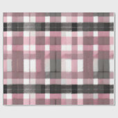 Roze, Lavendel, Grijs en Bruin Plaid Cadeaupapier (Vlak)