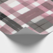 Roze, Lavendel, Grijs en Bruin Plaid Cadeaupapier (Hoek)
