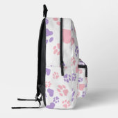Roze & Lavendel Hart Kattenpoot Print Bedrukte Rugzak (Links)