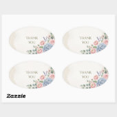 Roze Lavendel Hydrangea Dankjewel Oval Sticker (Vel)