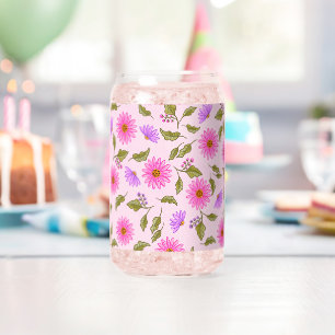 Roze Lavendel Kant Bloem Drinkset Kan Glas