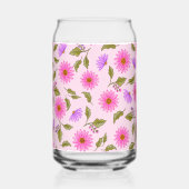 Roze Lavendel Kant Bloem Drinkset Kan Glas (Links)