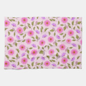 Roze Lavendel Kantachtige Madelief  Theedoek (Horizontaal)