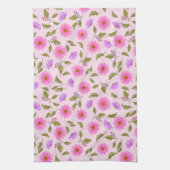 Roze Lavendel Kantachtige Madelief  Theedoek (Verticaal)