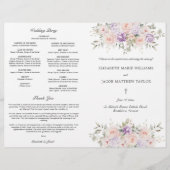 Roze Lavendel Katholiek Huwelijksceremonie Program (Voorkant)