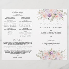 Roze Lavendel Katholiek Huwelijksceremonie Program