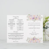 Roze Lavendel Katholiek Huwelijksceremonie Program (Staand voorkant)