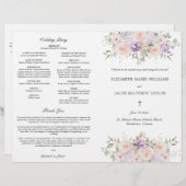 Roze Lavendel Katholiek Huwelijksceremonie Program (Voorkant / Achterkant)