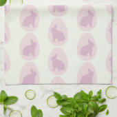 Roze & Lavendel Konijn Ei Patroon Theedoek (Gevouwen)
