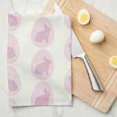 Roze & Lavendel Konijn Ei Patroon Theedoek (Quarter Fold)