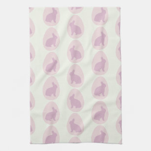 Roze & Lavendel Konijn Ei Patroon Theedoek