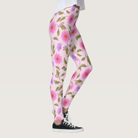 Roze Lavendel Lacy Daisy Leggings (Rechts)