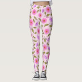 Roze Lavendel Lacy Daisy Leggings (Voorkant)