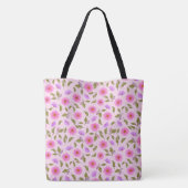 Roze Lavendel Lacy Daisy Tote Tas (Achterkant)