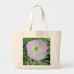 Roze Lavendel Mexicaanse Primrose Flower Canvas ta Grote Tote Bag