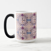 Roze Lavendel MidCentury Modern Morfende Mok (Links)