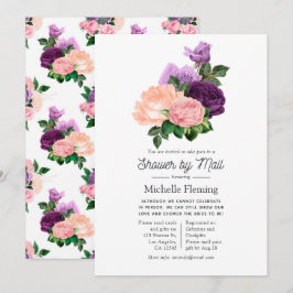 Roze & Lavendel Paarse Bloemige Shower per Post Kaart