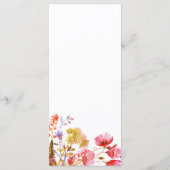 Roze lavendel paarse wilde bloem bruiloft Menu (Achterkant)