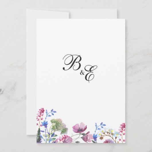 Roze lavendel paarse wilde bloem Save the Date Kaart (Achterkant)