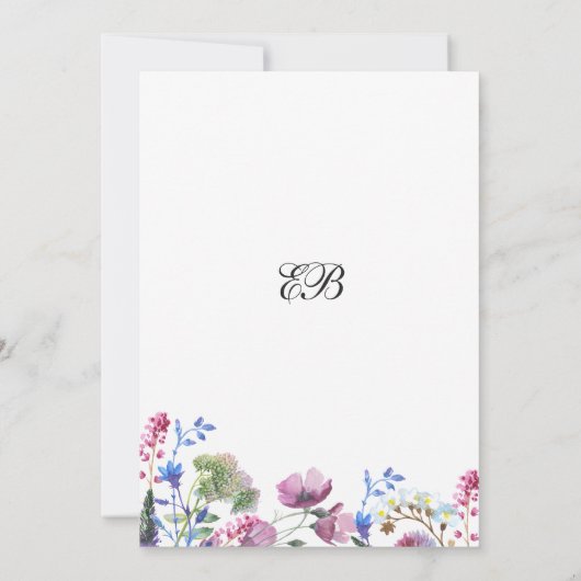 Roze lavendel paarse wilde bloem Tafelnummers (Achterkant)