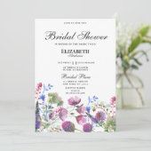 Roze lavendel paarse wilde bloem Vrijgezellenfeest Kaart (Staand voorkant)