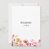 Roze lavendel paarse wilde bloem Vrijgezellenfeest Kaart (Achterkant)