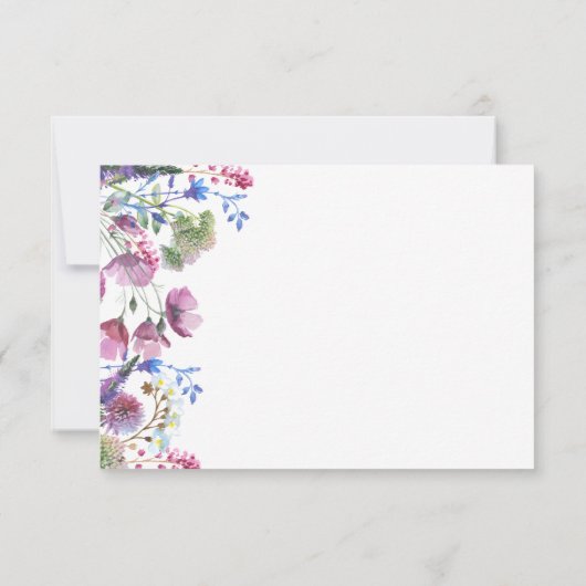 Roze lavendel paarse wilde bloem zomer bruidsmeisj kaart (Achterkant)