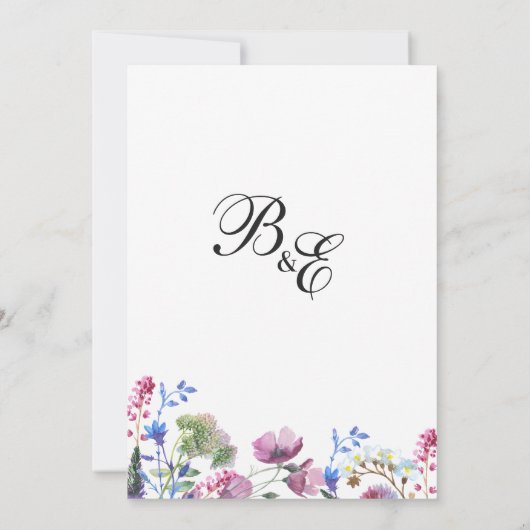 Roze lavendel paarse wilde bloem zomer Dank U Kaart (Achterkant)