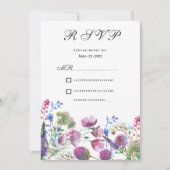 Roze lavendel paarse wilde bloem zomer RSVP Kaart (Voorkant)
