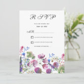 Roze lavendel paarse wilde bloem zomer RSVP Kaart (Staand voorkant)