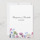 Roze lavendel paarse wilde bloem zomer RSVP Kaart (Achterkant)