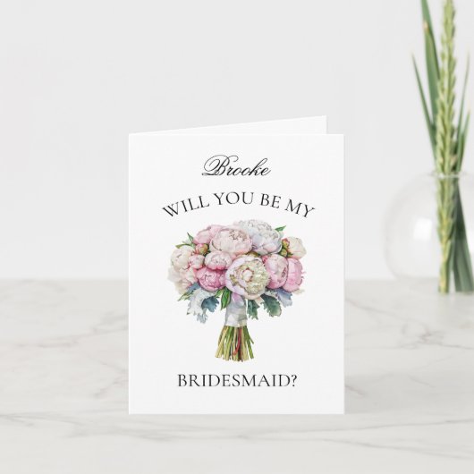 Roze Lavendel Pioenschappen Bouquet Bruidsmeisje v (Voorkant)