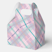 Roze & Lavendel Plaid Teddy Bear Girl Baby shower Bedankdoosjes (Achterkant)