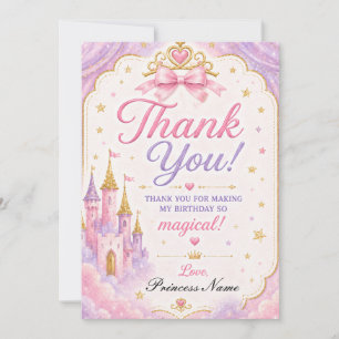 Roze Lavendel Prinses  Bedankkaart