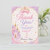 Roze Lavendel Prinses  Bedankkaart (Staand voorkant)