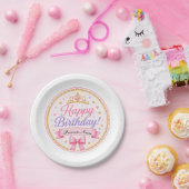 Roze Lavendel Prinses Papieren Bordje (Feest)