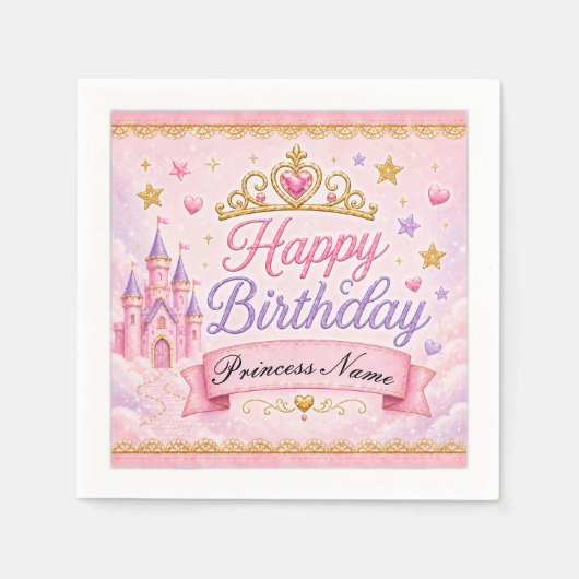 Roze Lavendel Prinses Servet (Voorkant)