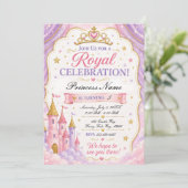 Roze Lavendel Prinses Uitnodiging (Staand voorkant)