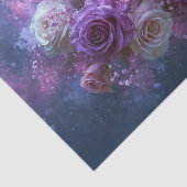 Roze Lavendel Roos Boeket Decoupage Tissuepapier (Detail)