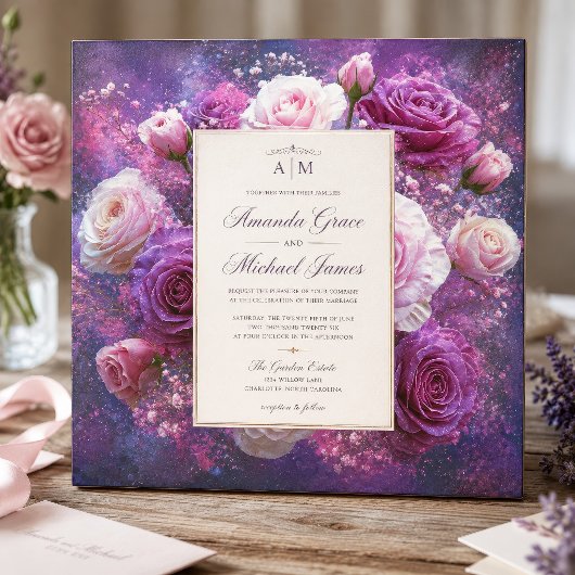 Roze Lavendel Roos Boeket Decoupage Tissuepapier