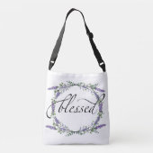 Roze lavendel Roze en Eucalyptus Blesseerd Crossbody Tas (Achterkant)