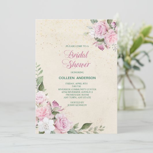 Roze Lavendel Rozen Vrijgezellenfeest Kaart (Staand voorkant)