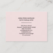 *~* Roze Lavendel Schoonheidskunstenaar Diamanten  Visitekaartje (Achterkant)