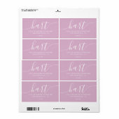 Roze lavendel script familie retouradres etiket (Full Sheet)