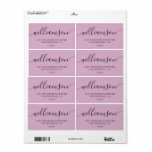 Roze lavendel script familie retouradres  etiket (Full Sheet)