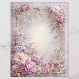 Roze Lavendel Vintage Junk Journal Scrapboek Papie