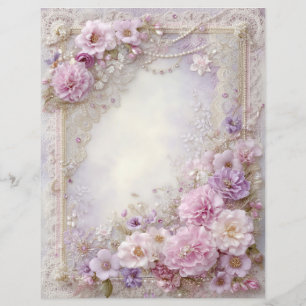 Roze Lavendel Vintage Junk Journal Scrapbook Papie