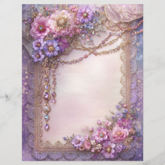 Roze Lavendel Vintage Junk Journal Scrapbook Papie