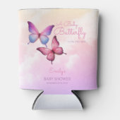 Roze lavendel vlinder Baby shower Blikjeskoeler (Voorkant)